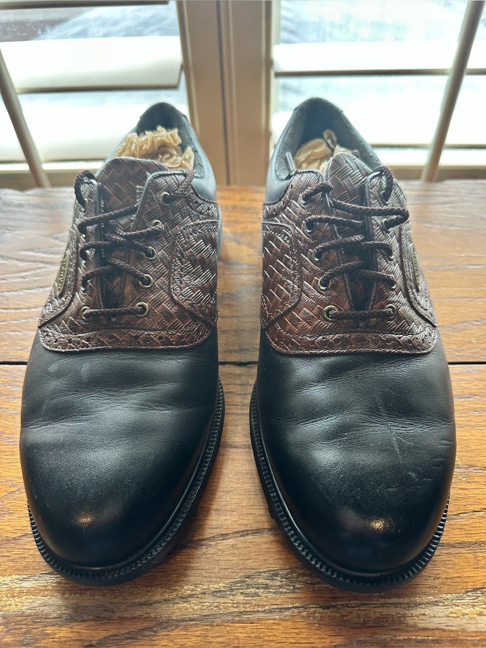 Vintage FootJoy Men's Saddle Golf Shoes | Size 9.5 M | Black & Brown